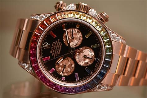 rolex daytona rose gold rainbow replica|rolex rainbow daytona original price.